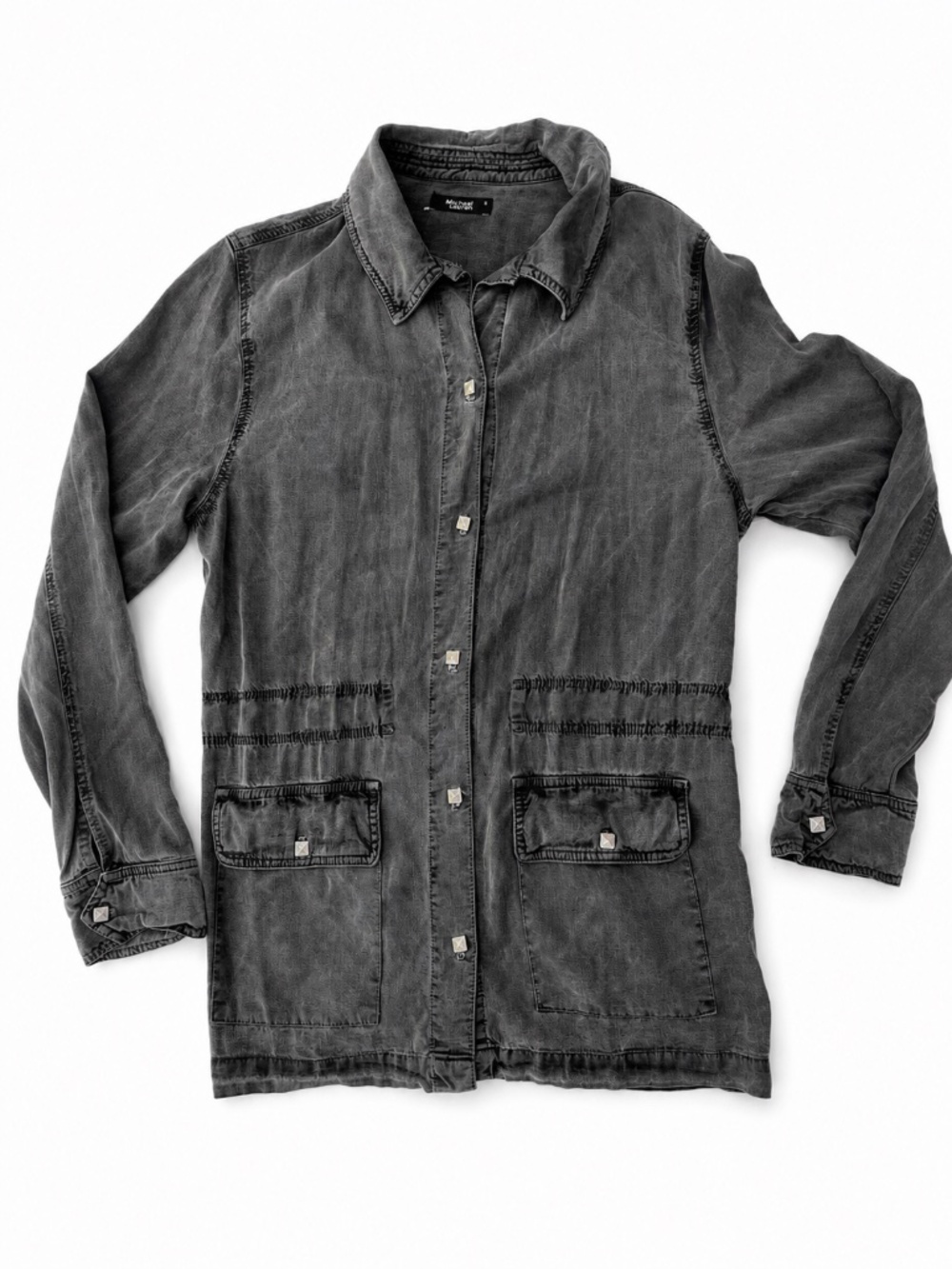 Michael Lauren Gray Studded Mineral Wash Utility Jacket S